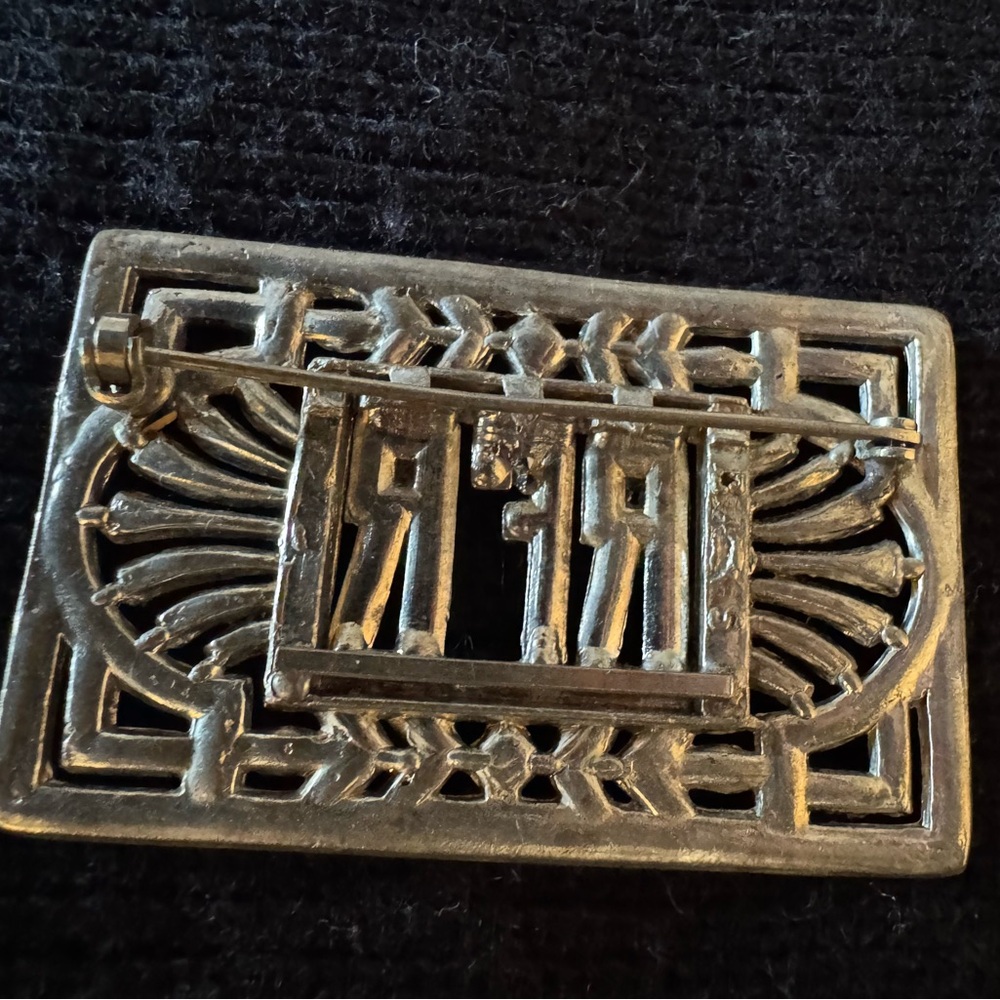 VINTAGE MARCASITE “RFR” MONOGRAM PIN, MINT CONDITION - Picture 2 of 3